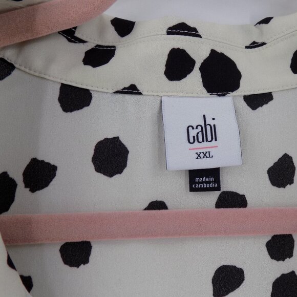 Cabi 3989 Seismic Sleeveless Blouse Size XXL Cream Black Brown - Picture 3 of 4